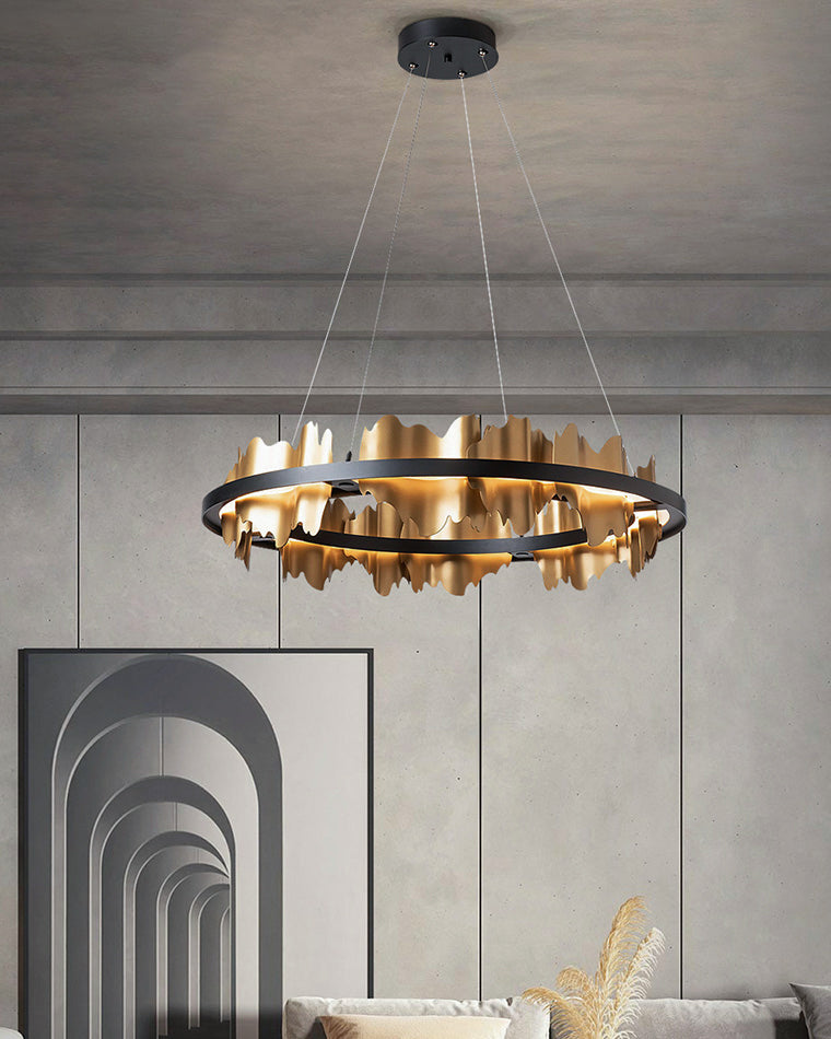 WOMO Iceberg Round Black Gold Chandelier-WM2183