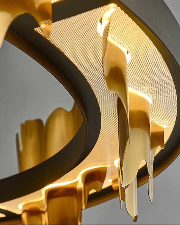 WOMO Iceberg Round Black Gold Chandelier-WM2183