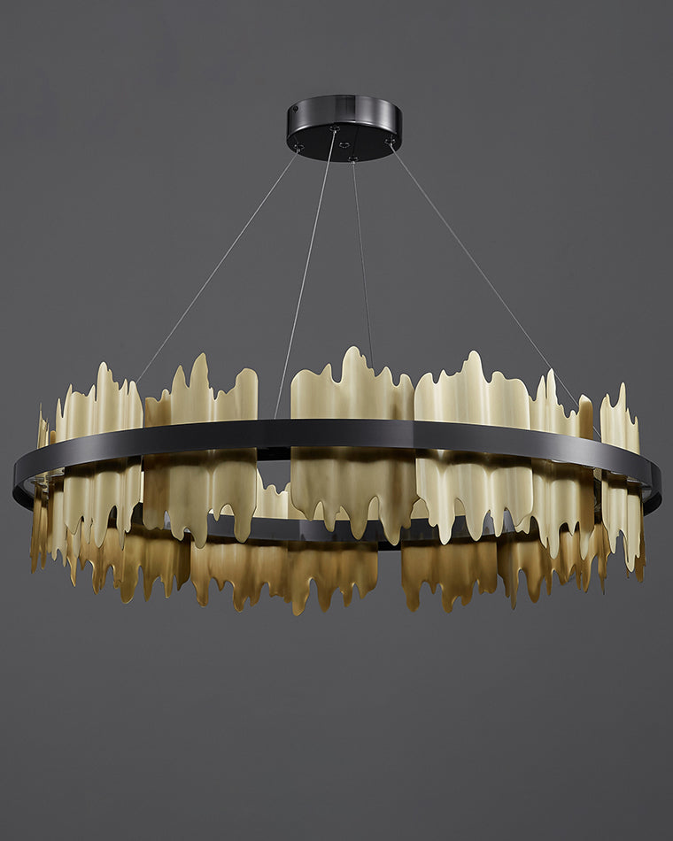 WOMO Iceberg Round Black Gold Chandelier-WM2183