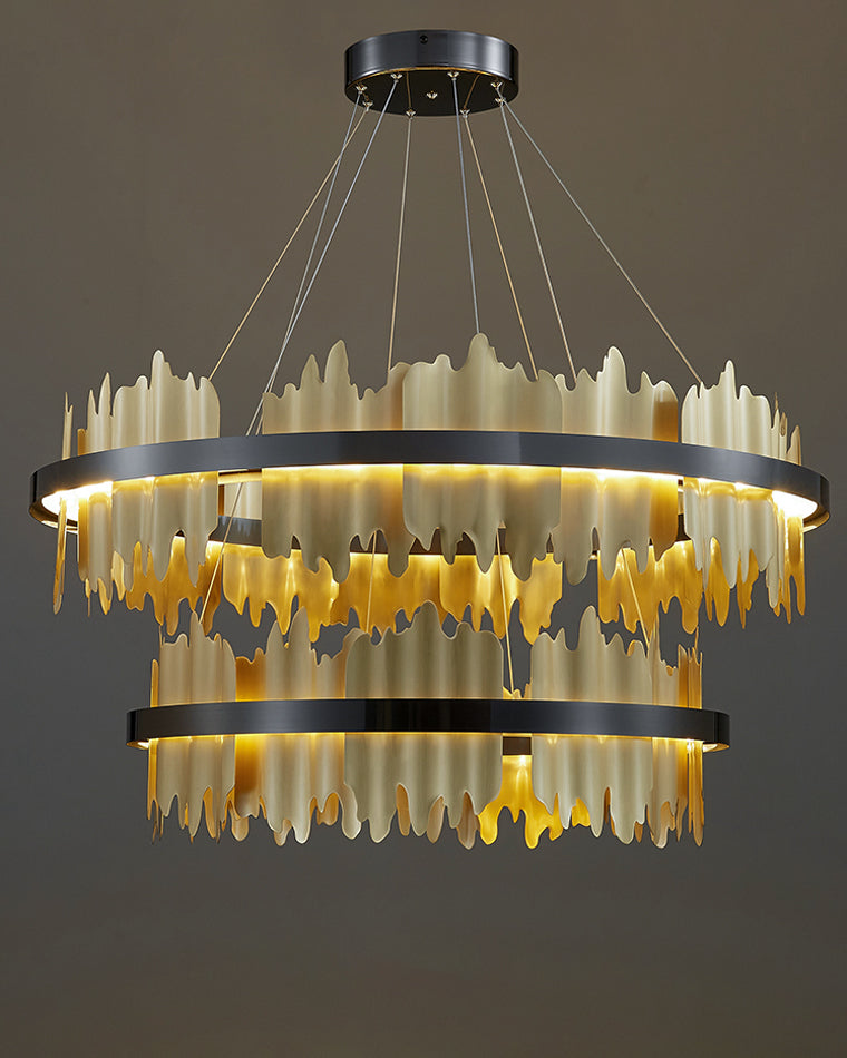 WOMO Iceberg Round Black Gold Chandelier-WM2183