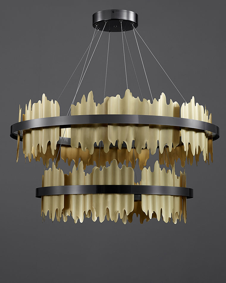 WOMO Iceberg Round Black Gold Chandelier-WM2183
