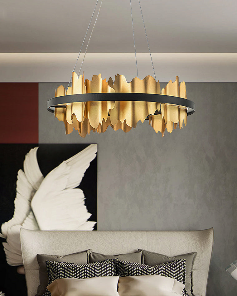 WOMO Iceberg Round Black Gold Chandelier-WM2183