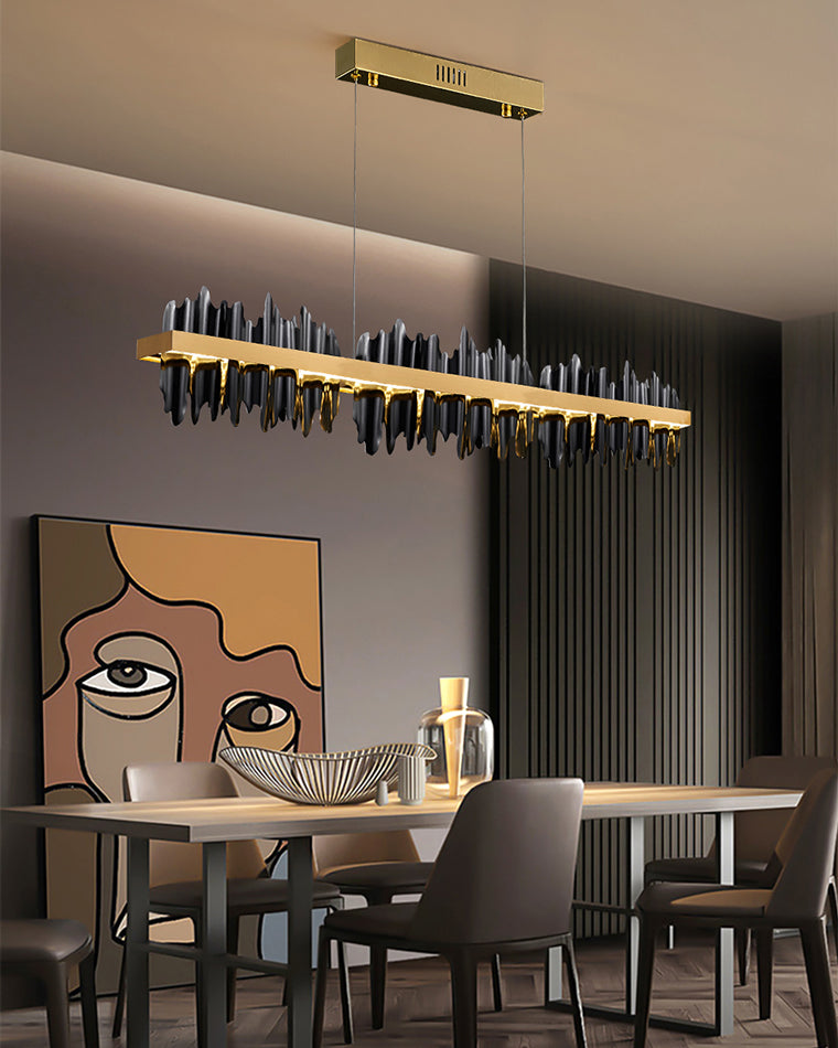 WOMO Iceberg Black Gold Linear Chandelier-WM2184