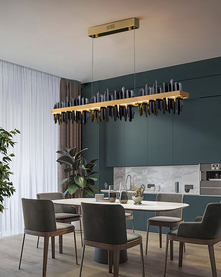 WOMO Iceberg Black Gold Linear Chandelier-WM2184