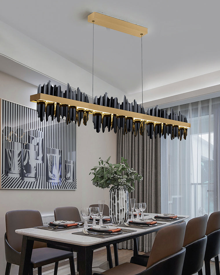 WOMO Iceberg Black Gold Linear Chandelier-WM2184