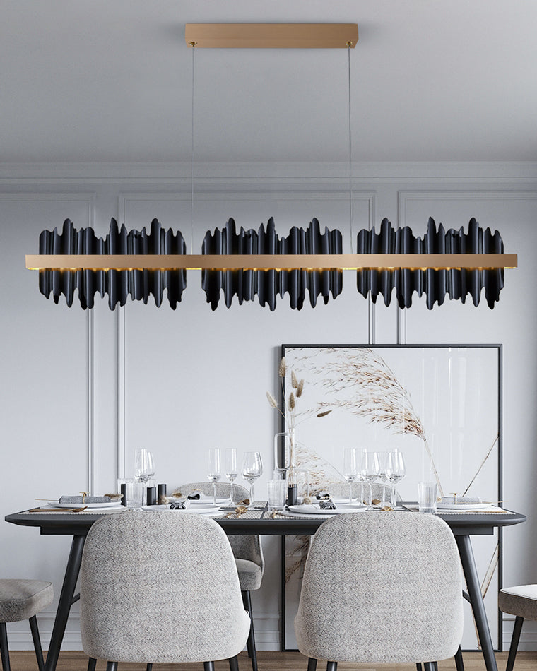 WOMO Iceberg Black Gold Linear Chandelier-WM2184