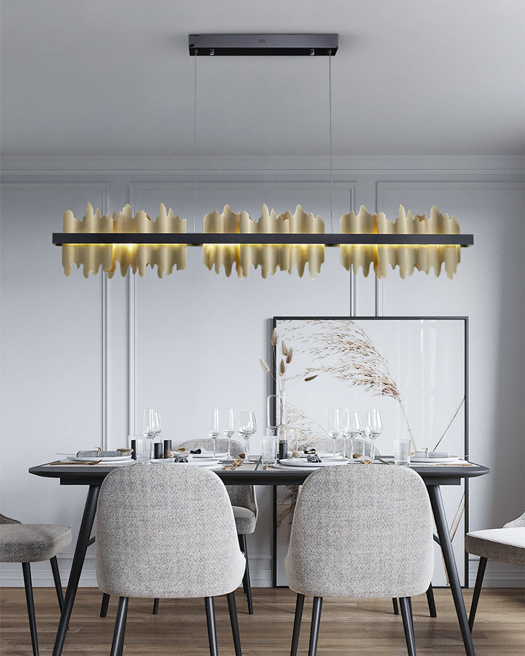 WOMO Iceberg Black Gold Linear Chandelier-WM2184