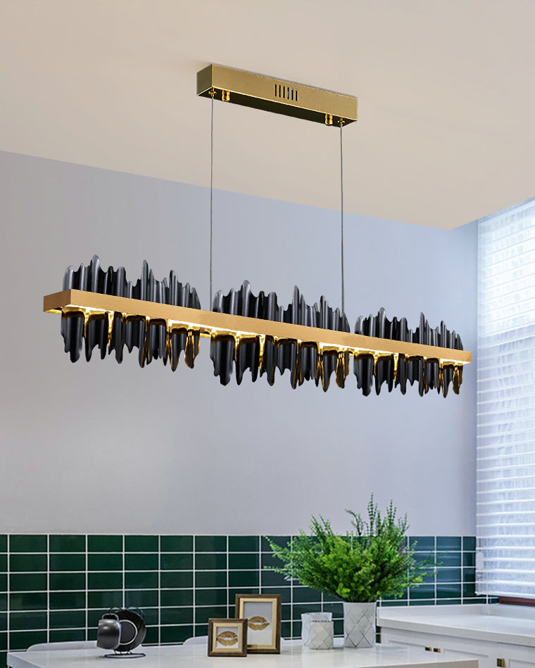 WOMO Iceberg Black Gold Linear Chandelier-WM2184