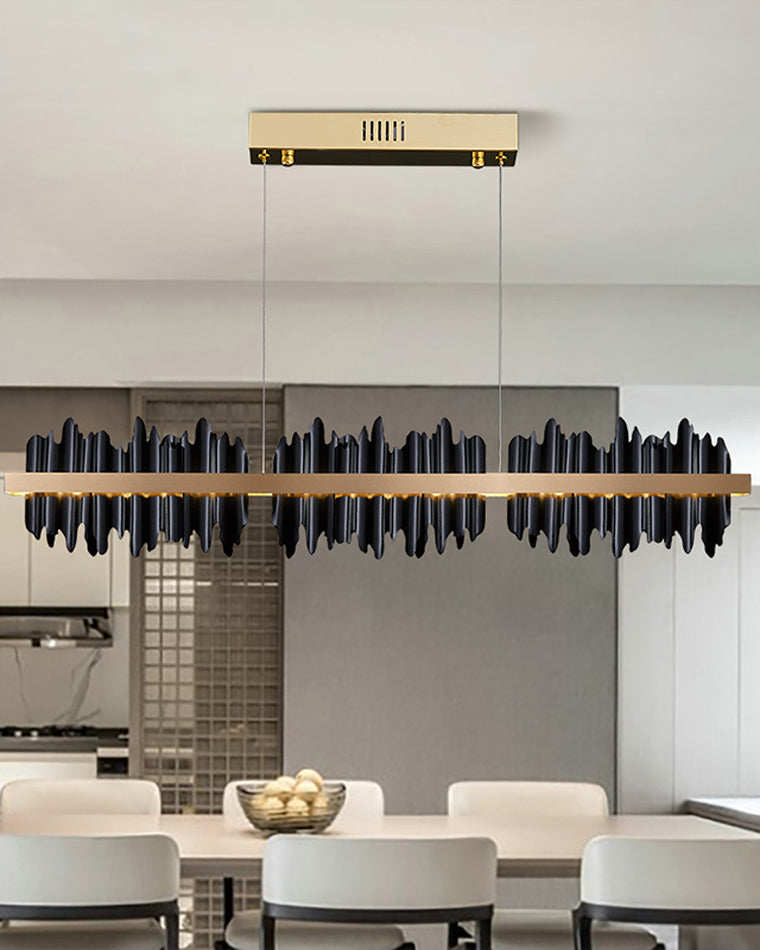 WOMO Iceberg Black Gold Linear Chandelier-WM2184