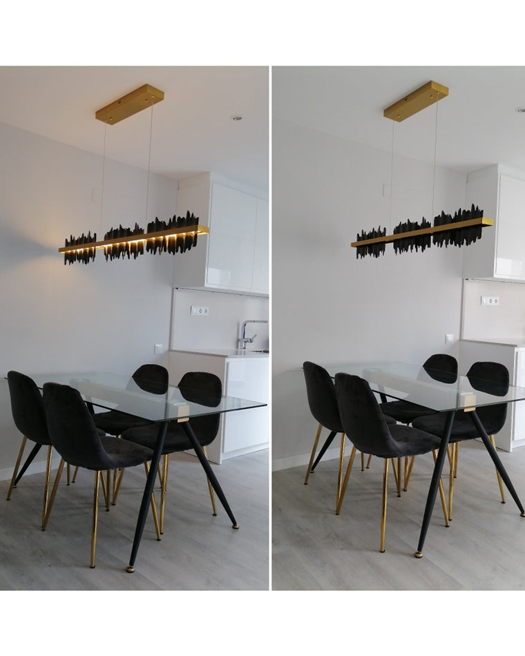 WOMO Iceberg Black Gold Linear Chandelier-WM2184