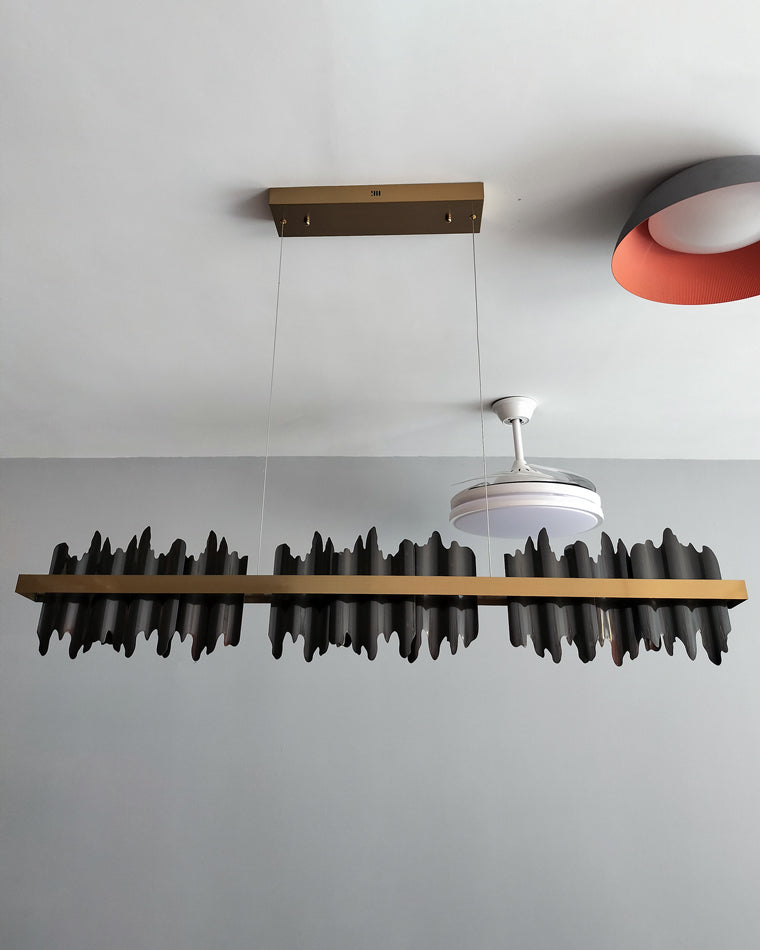 WOMO Iceberg Black Gold Linear Chandelier-WM2184