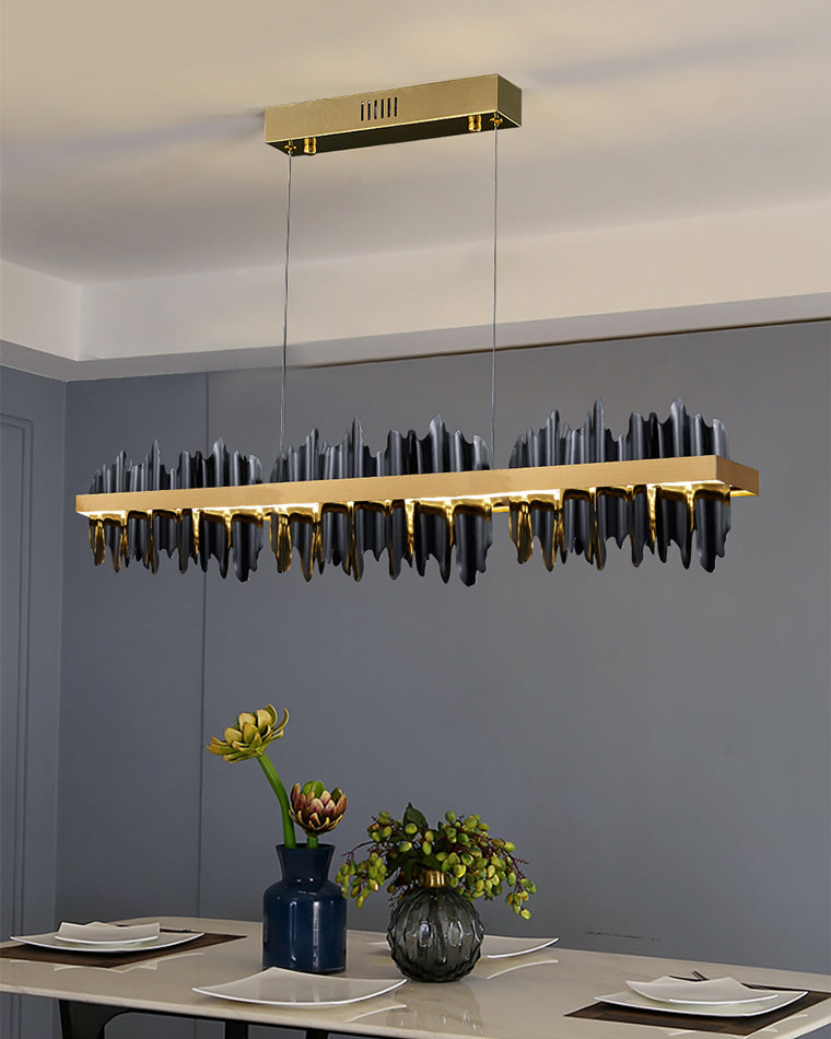 WOMO Iceberg Black Gold Linear Chandelier-WM2184