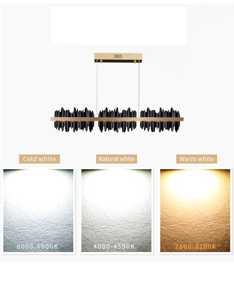 WOMO Iceberg Black Gold Linear Chandelier-WM2184