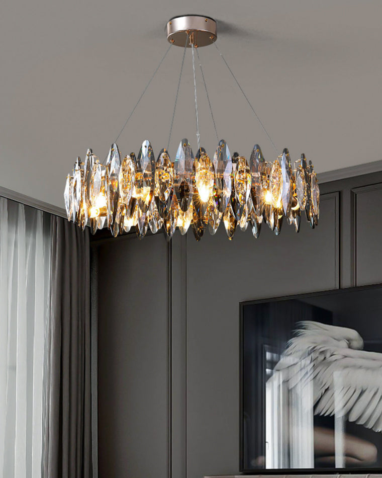 WOMO Smoked Crystal Round Chandelier-WM2187