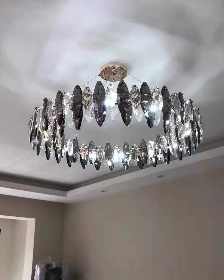 WOMO Smoked Crystal Round Chandelier-WM2187