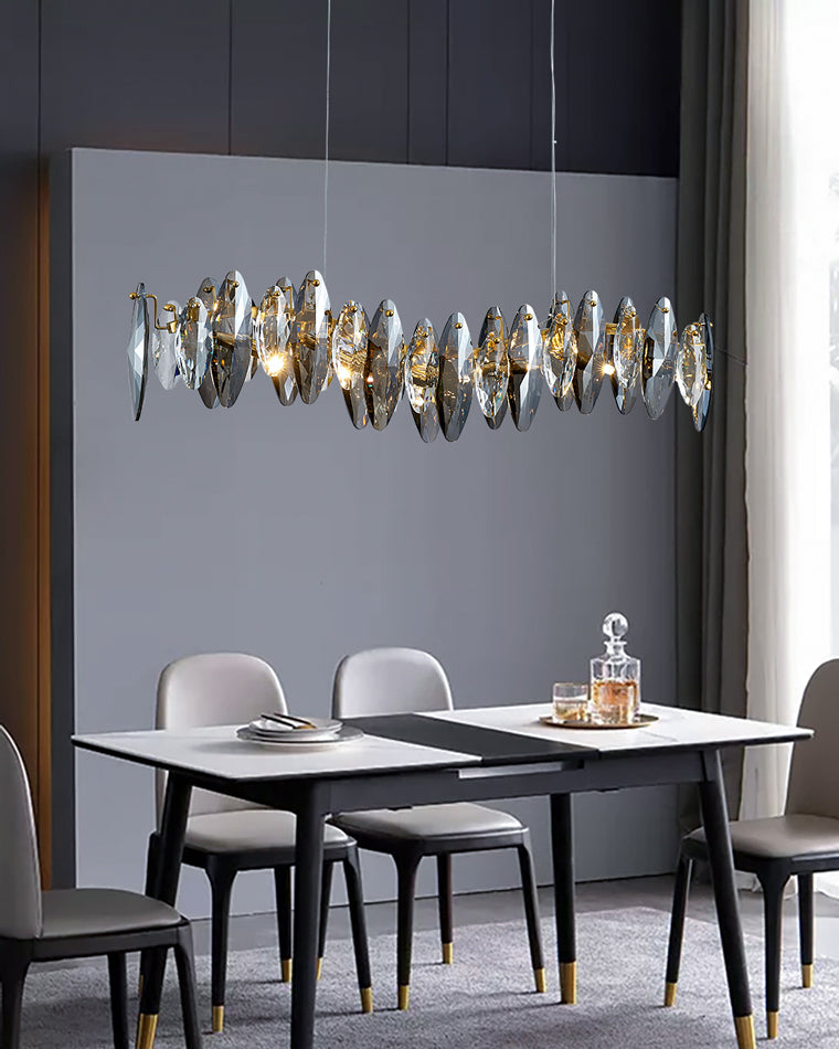 WOMO Smoked Crystal Linear Chandelier-WM2188