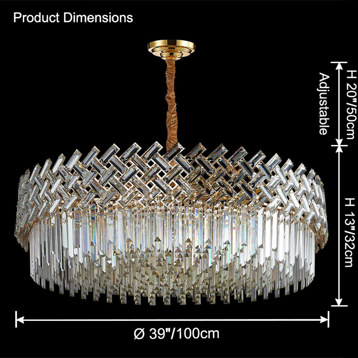 WOMO Shield Crystal Round Chandelier-WM2190