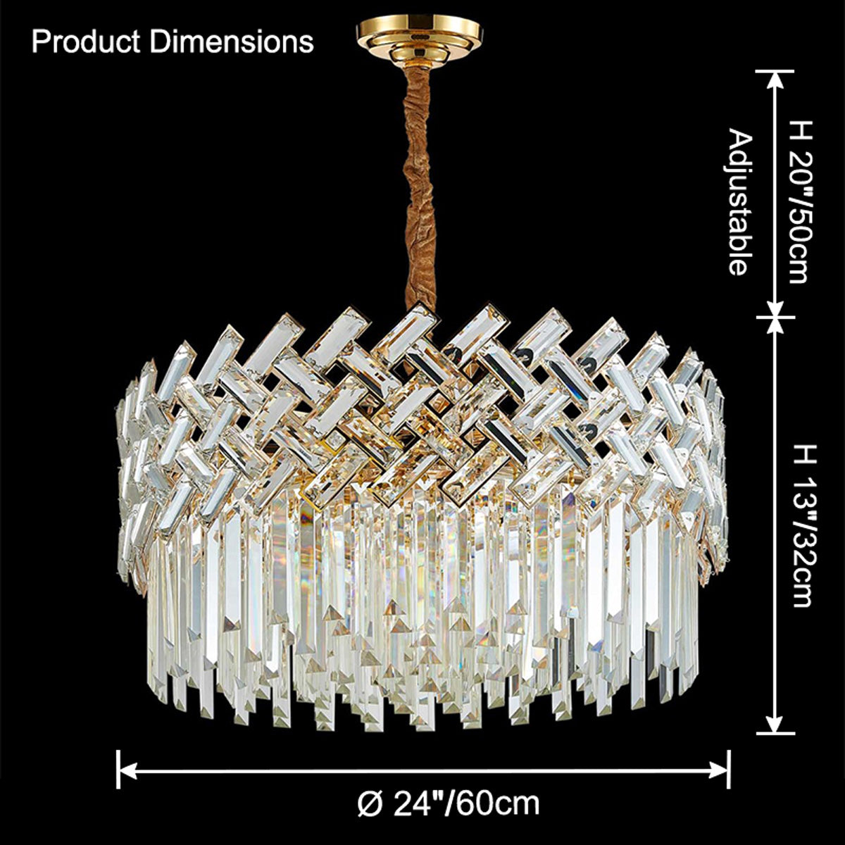 WOMO Shield Crystal Round Chandelier-WM2190