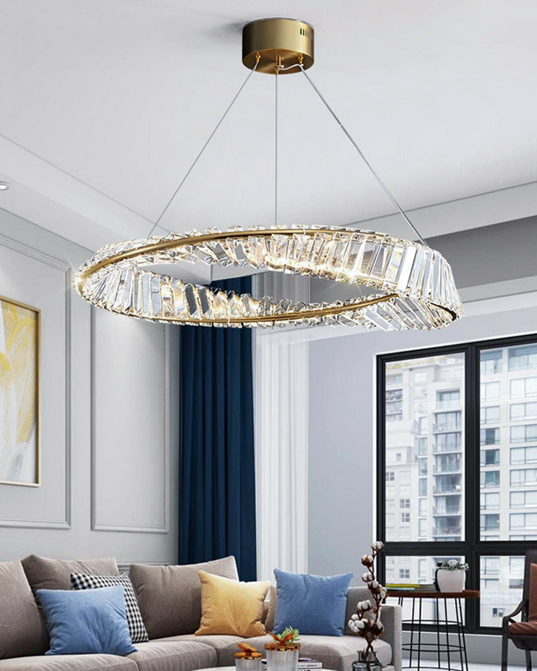 WOMO Möbius Crystal Prism Circular Chandelier-WM2191