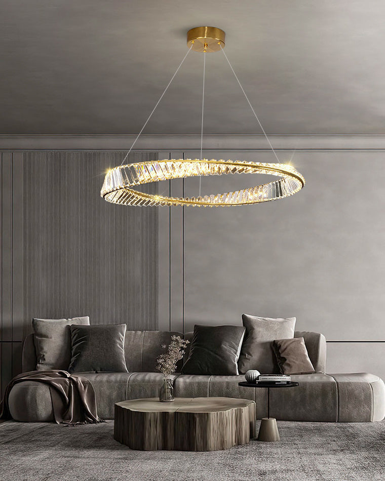 WOMO Möbius Crystal Prism Circular Chandelier-WM2191