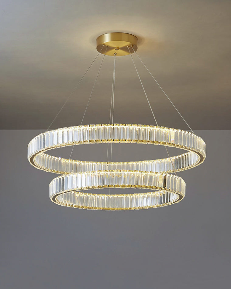 WOMO 2 Tier Circular Crystal Chandelier-WM2192
