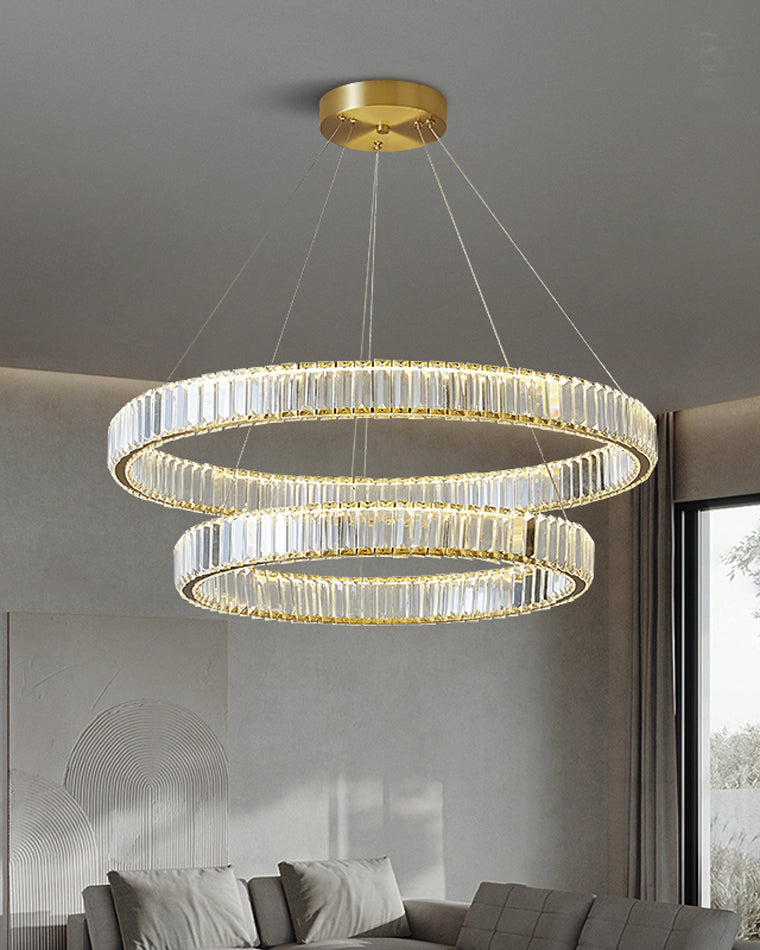 WOMO 2 Tier Circular Crystal Chandelier-WM2192