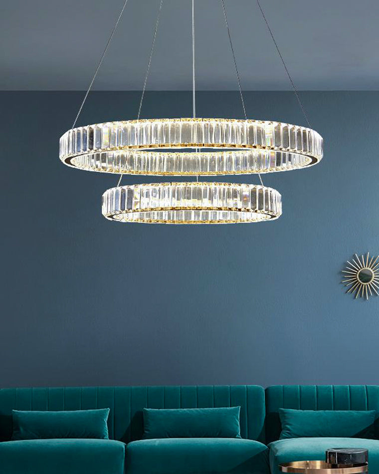 WOMO 2 Tier Circular Crystal Chandelier-WM2192