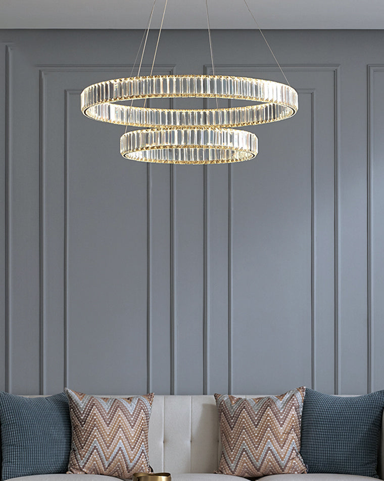 WOMO 2 Tier Circular Crystal Chandelier-WM2192
