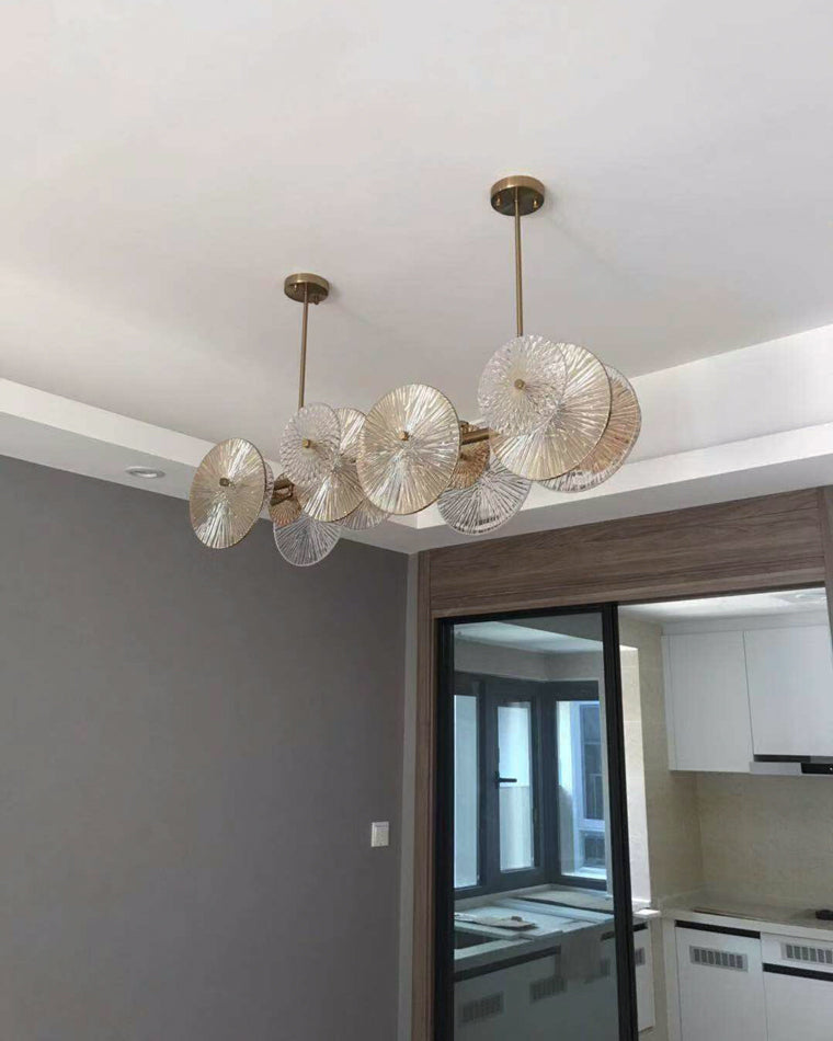 WOMO Textured Glass Disc Chandelier-WM2194