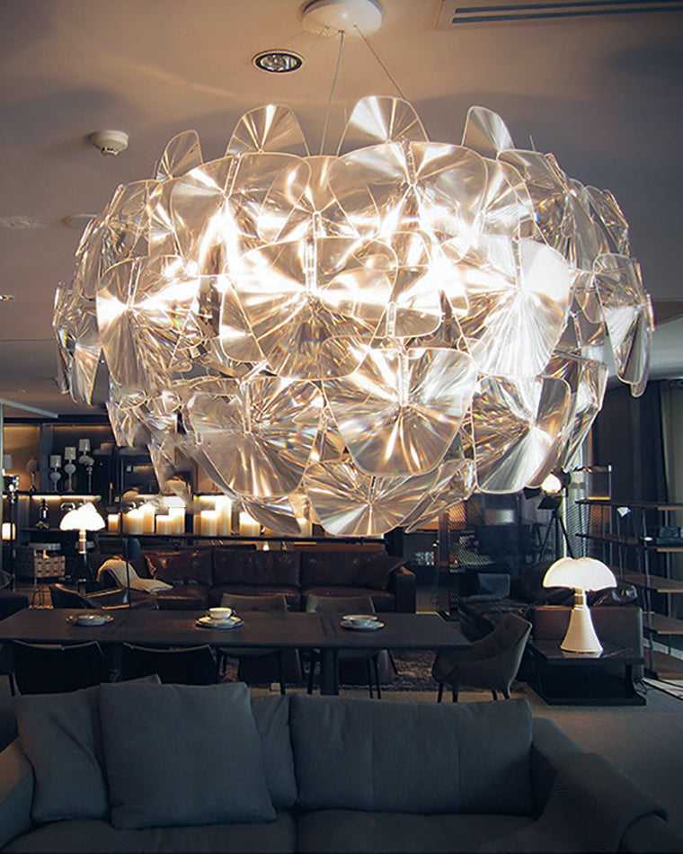 WOMO Mirrored Lucite Chandelier-WM2197