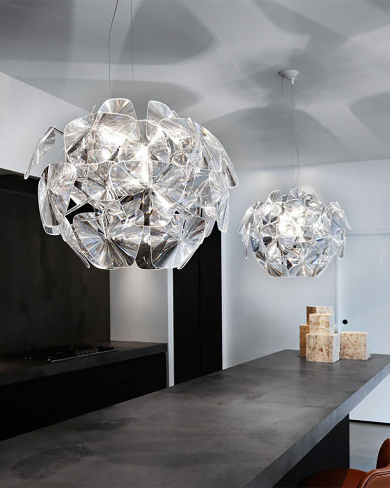 WOMO Mirrored Lucite Chandelier-WM2197