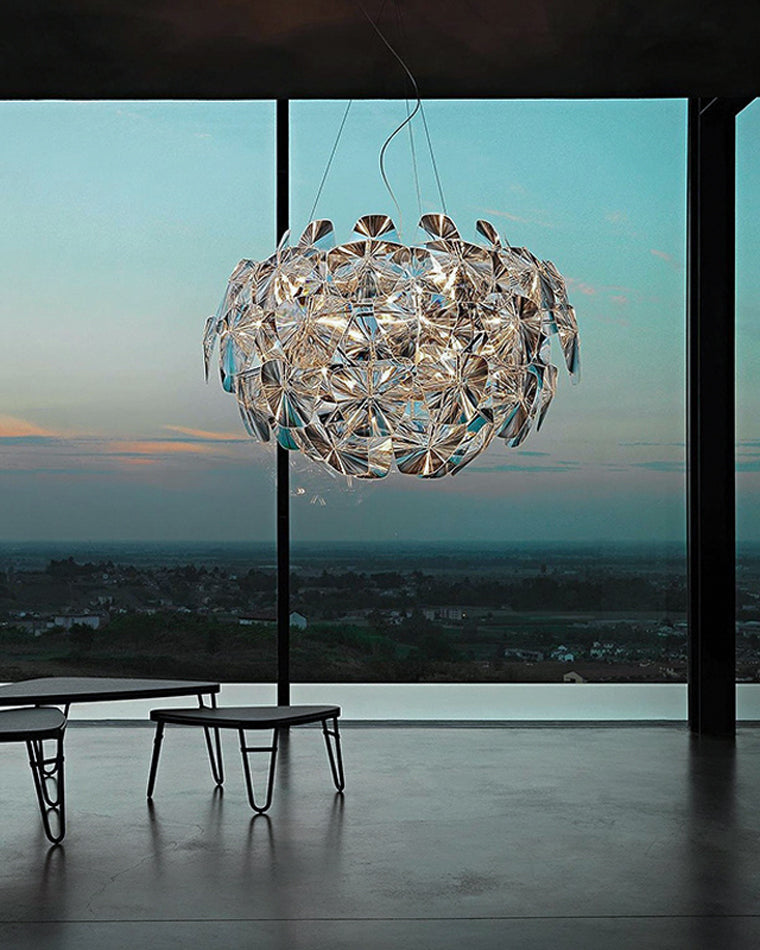 WOMO Mirrored Lucite Chandelier-WM2197