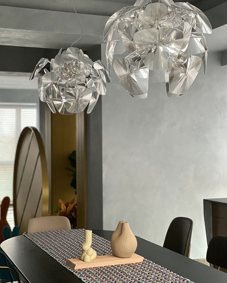 WOMO Mirrored Lucite Chandelier-WM2197