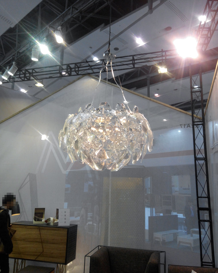 WOMO Mirrored Lucite Chandelier-WM2197