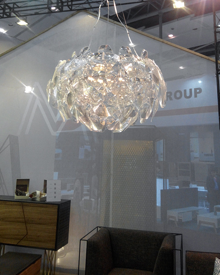 WOMO Mirrored Lucite Chandelier-WM2197