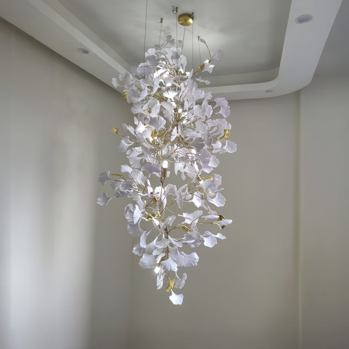 WOMO Ginkgo Cascade Foyer Chandelier WM2206