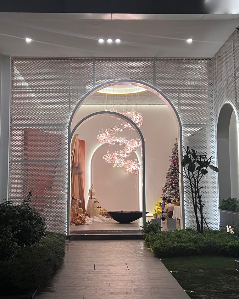 WOMO Ginkgo Long Cascading Foyer Chandelier-WM2206