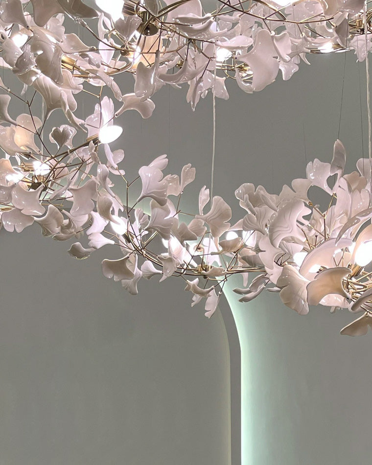 WOMO Ginkgo Long Cascading Foyer Chandelier-WM2206