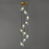 WOMO Elegante Cluster Pendelleuchte Blau Glas Treppenhaus-WM2213a thumbnail