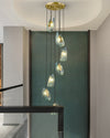 WOMO Elegante Cluster Pendelleuchte Blau Glas Treppenhaus-WM2213a thumbnail