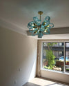 WOMO Edle Kronleuchter Blau Glas Wohnzimmer-WM2213b thumbnail