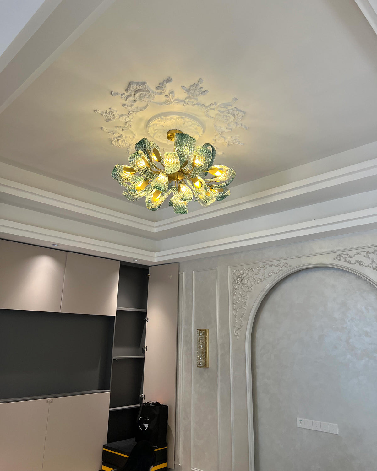 WOMO Elegant Chandeliers Blue Glass Living Room-WM2213b