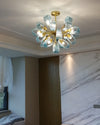 WOMO Edle Kronleuchter Blau Glas Wohnzimmer-WM2213b thumbnail