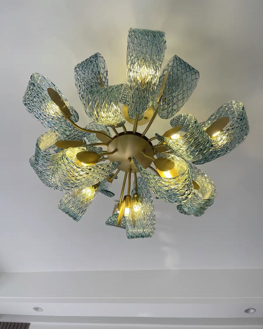 WOMO Elegant Chandeliers Blue Glass Living Room-WM2213b