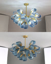 WOMO Edle Kronleuchter Blau Glas Wohnzimmer-WM2213b thumbnail
