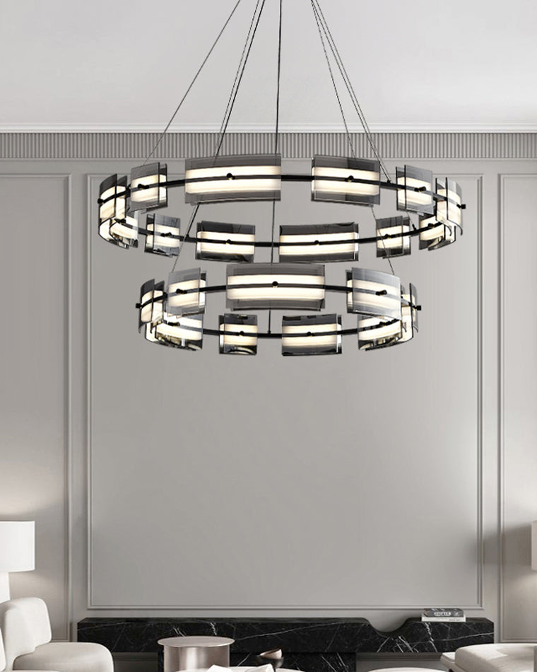 WOMO Modern Tiered Glass Chandelier-WM2220