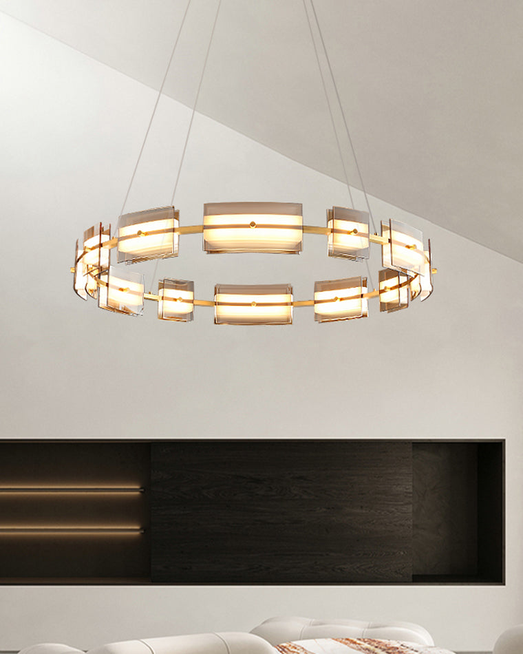 WOMO Modern Tiered Glass Chandelier-WM2220