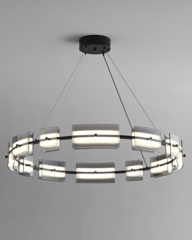 WOMO Modern Tiered Glass Chandelier-WM2220