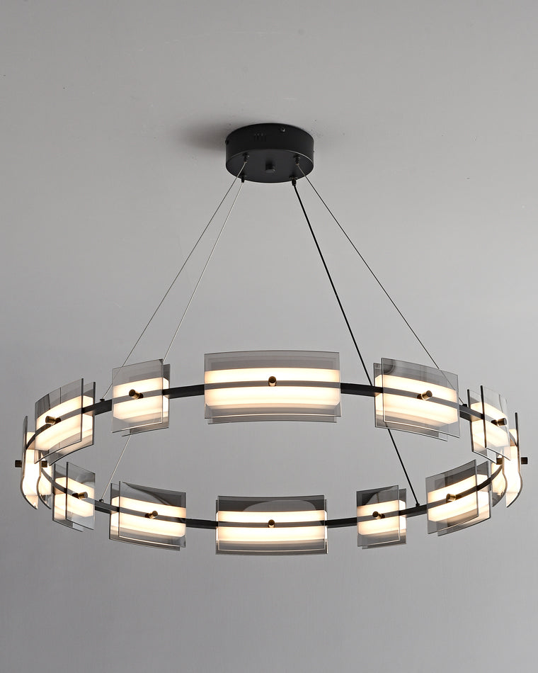 WOMO Modern Tiered Glass Chandelier-WM2220