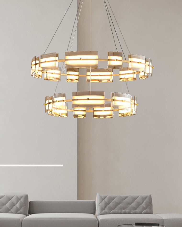 WOMO Modern Tiered Glass Chandelier-WM2220